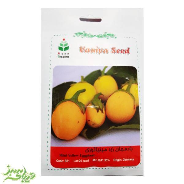 تصویر  بذر بادمجان زرد مینیاتوری
